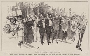 Le mariage royal à Vienne, la procession en route vers la chapelle du Hofburg - Frank Craig